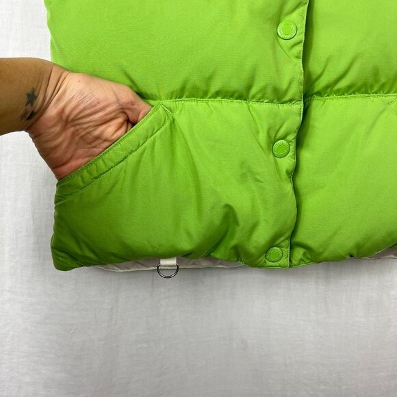 American Eagle Down Fill Reversible Puffer Vest Women S Y2K Kelly Green Rave AEO - Picture 3 of 16